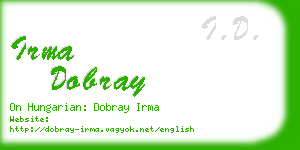 irma dobray business card